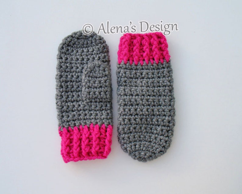 Crochet Mitten Pattern 104 for Childrens Mittens Abby in four sizes Mittens Patterns Crochet Glove Pattern Kids Mittens Toddler Child image 9