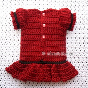 Crochet Pattern 151 Holiday Doll Dress American Doll Crochet Patterns 18 inch Dolls Outfit Clothing Red Doll Dress Christmas Gift for Girl image 5