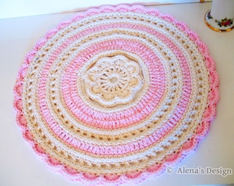 Crochet Placemat Pattern 156 - Graceful Flower Placemat  - Crochet Patterns - Crochet Doily Pattern - Round Placemat Pattern - Home Decor