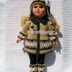 18 inch Doll Clothes Crochet Patterns American Doll Crochet Pattern Jacket Boots Ear Flap Hat Dolls Sweater Christmas Gift for Girl image 9