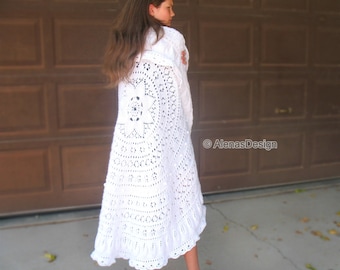 Floral Lace Afghan Knitting Pattern 252 Mandala Circle Blanket Knit Baby Afghan Wedding Graduation Anniversary Blanket Crib Couch Throw