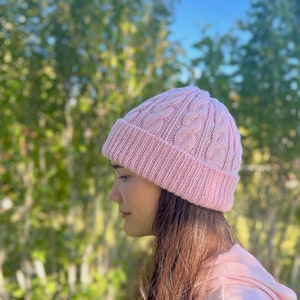 Cable Knit Hat Pattern, Cabled Hat Pattern, Slouchy Beanie Pattern, Hat Knitting Pattern 244 image 2