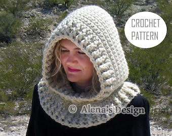 Crochet Pattern 113 Crochet Cowl Pattern Hooded Cowl Crochet Hood Pattern Toddler Child Teen Adult Girls Women Winter