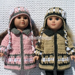18 inch Doll Clothes Crochet Patterns American Doll Crochet Pattern Jacket Boots Ear Flap Hat Dolls Sweater Christmas Gift for Girl image 3