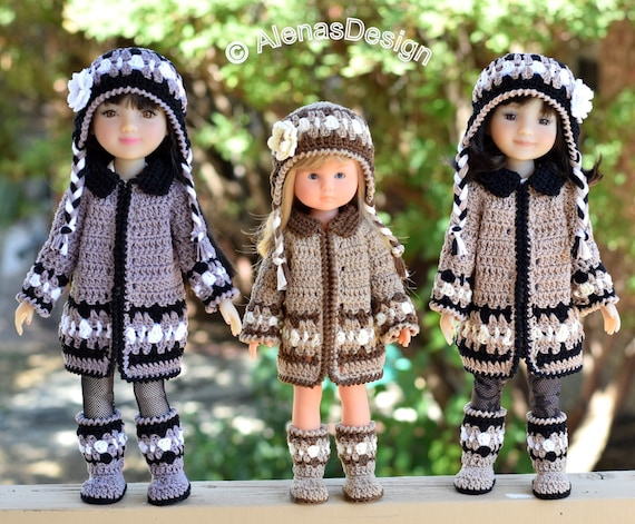 Crochet top doll jacket