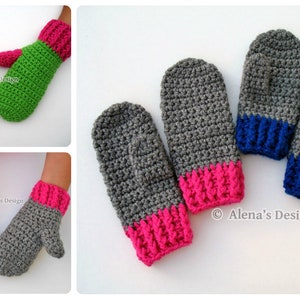 Crochet Mitten Pattern 104 for Childrens Mittens Abby in four sizes Mittens Patterns Crochet Glove Pattern Kids Mittens Toddler Child image 10