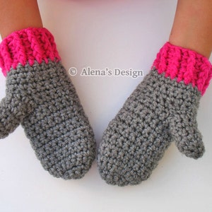 Crochet Mitten Pattern 104 for Childrens Mittens Abby in four sizes Mittens Patterns Crochet Glove Pattern Kids Mittens Toddler Child image 4