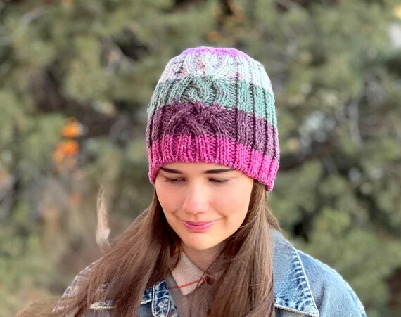 Cable Knit Hat Pattern | Aidan Cabled Hat Pattern | Slouchy  display picture 1