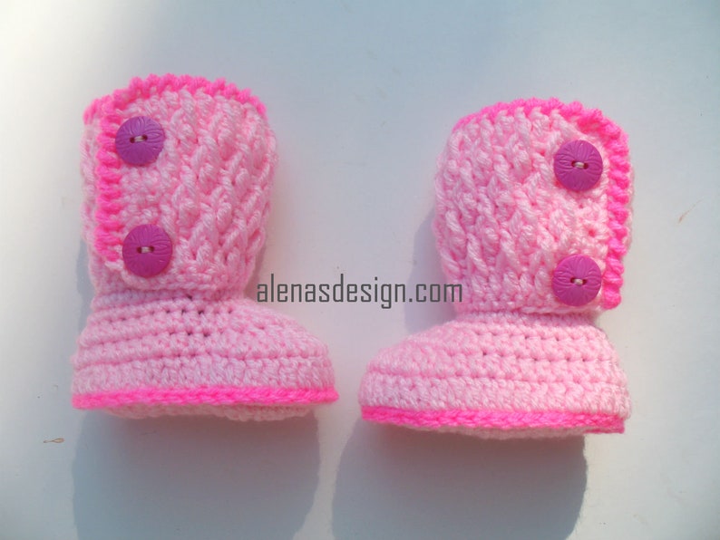 Crochet Pattern 091 TwoButton Baby Booties Baby Booties Baby Etsy