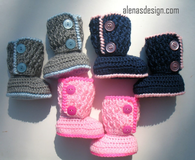 Crochet Pattern 091 TwoButton Baby Booties Baby Booties Baby Etsy
