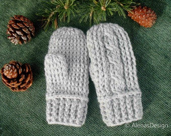 Kids Mittens Crochet Pattern 247 Children's Mittens Cabled Mittens Crochet Glove Pattern