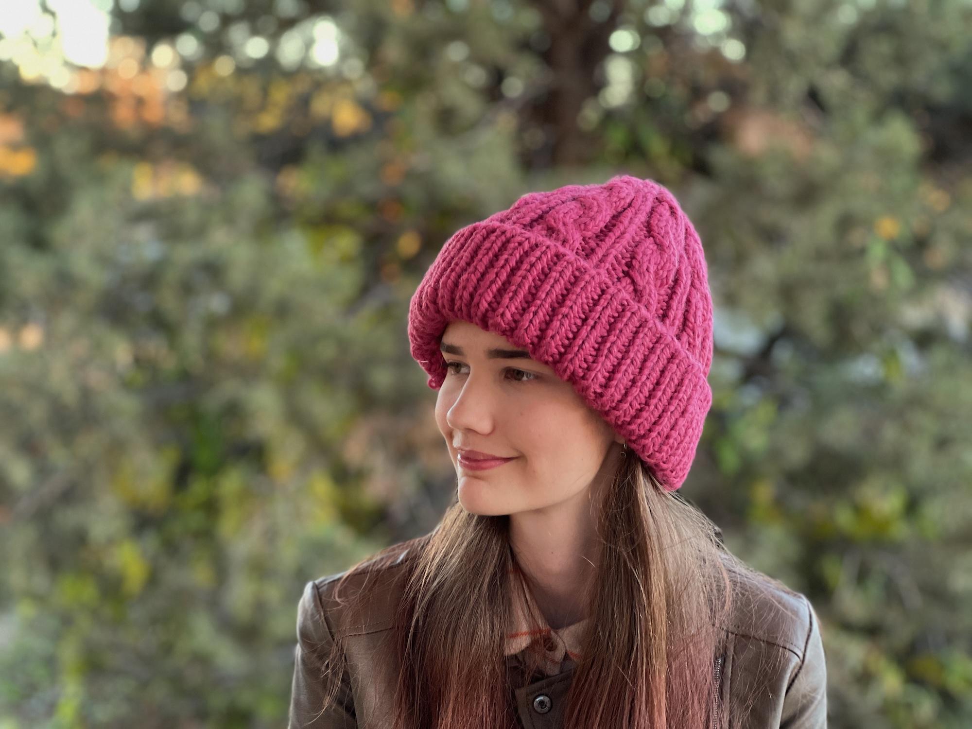 Cabled Hat Pattern, Chunky Knit Beanie Pattern, Slouchy Hat Pattern ...