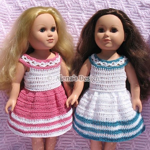 Crochet Pattern 135 | Doll Summer Dress for 18 and 19.5 inch Dolls | Crochet Dress Pattern