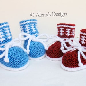 Knitting Pattern 033 Knitting Booties Pattern Baby Booties Knitting Patterns High-Top Baby Booties Newborn Baby Boys Baby Girls Red Blue