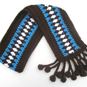 Crochet Scarf Pattern, Fringe Striped Scarf, Toddler Child Adult Sizes, Crochet Pattern 086