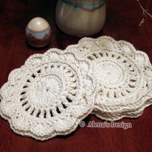 Crochet Pattern 153 Crochet Coaster Floral Style Coaster Crochet Flower Motif Coaster Pattern