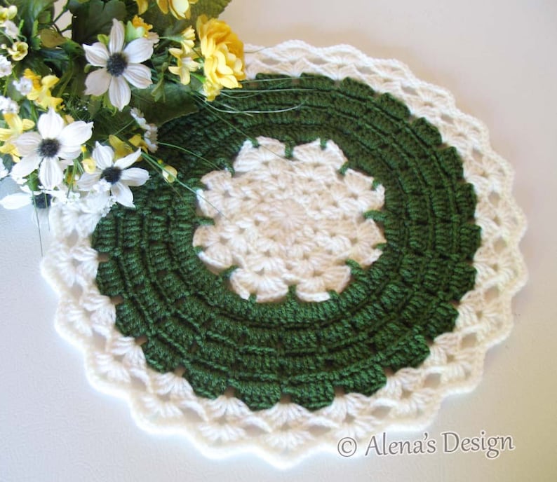Crochet Placemat Pattern 191 Blue Winter Placemat Crochet Etsy