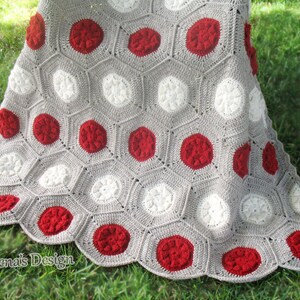 Crochet Pattern 212 Hexagon Flower Blanket Crochet Blanket Baby Blanket Crochet Patterns Afghan Floral Motifs Home Decor Wedding Gift