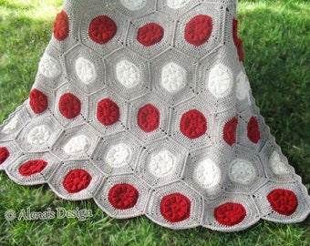 Crochet Pattern 212 Hexagon Flower Blanket Crochet Blanket Baby Blanket Crochet Patterns Afghan Floral Motifs Home Decor Wedding Gift