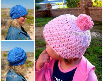 Crochet Pattern 145 Candy Hat Baby Toddler Boys Girls Children Teens Women Men Adults