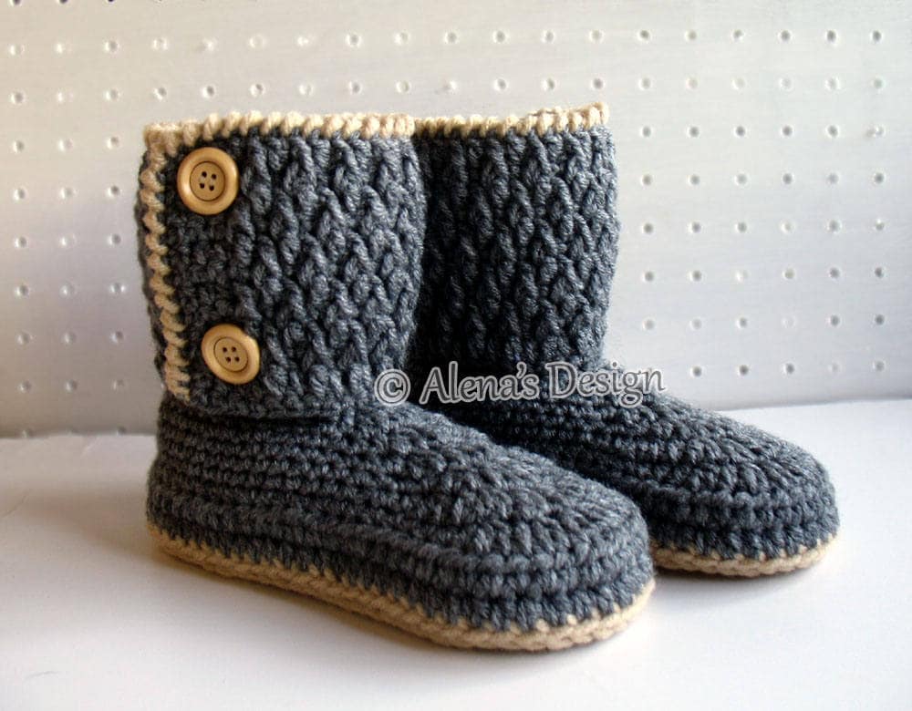 39 Crochet Button Patterns and Projects That Show Them Off 12 Crochet Pattern 114 Two-Button Children's Boots