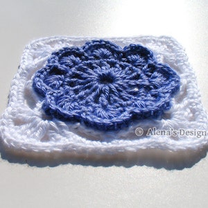 Crochet Pattern 152 Granny Square Crochet Flower Motif Crochet Afghan Block Crochet Blanket Pattern Pillow image 4