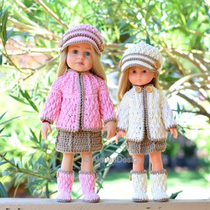 13 Inch and 14.5 Inch Doll Crochet Patterns 4 PC Set, Visor