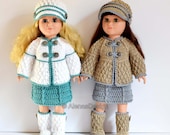 18 inch Doll Crochet Pattern Diamond Set | Jacket Skirt Boots Hat for American Doll | Dolls Clothes Pattern | Christmas Gift for Girl