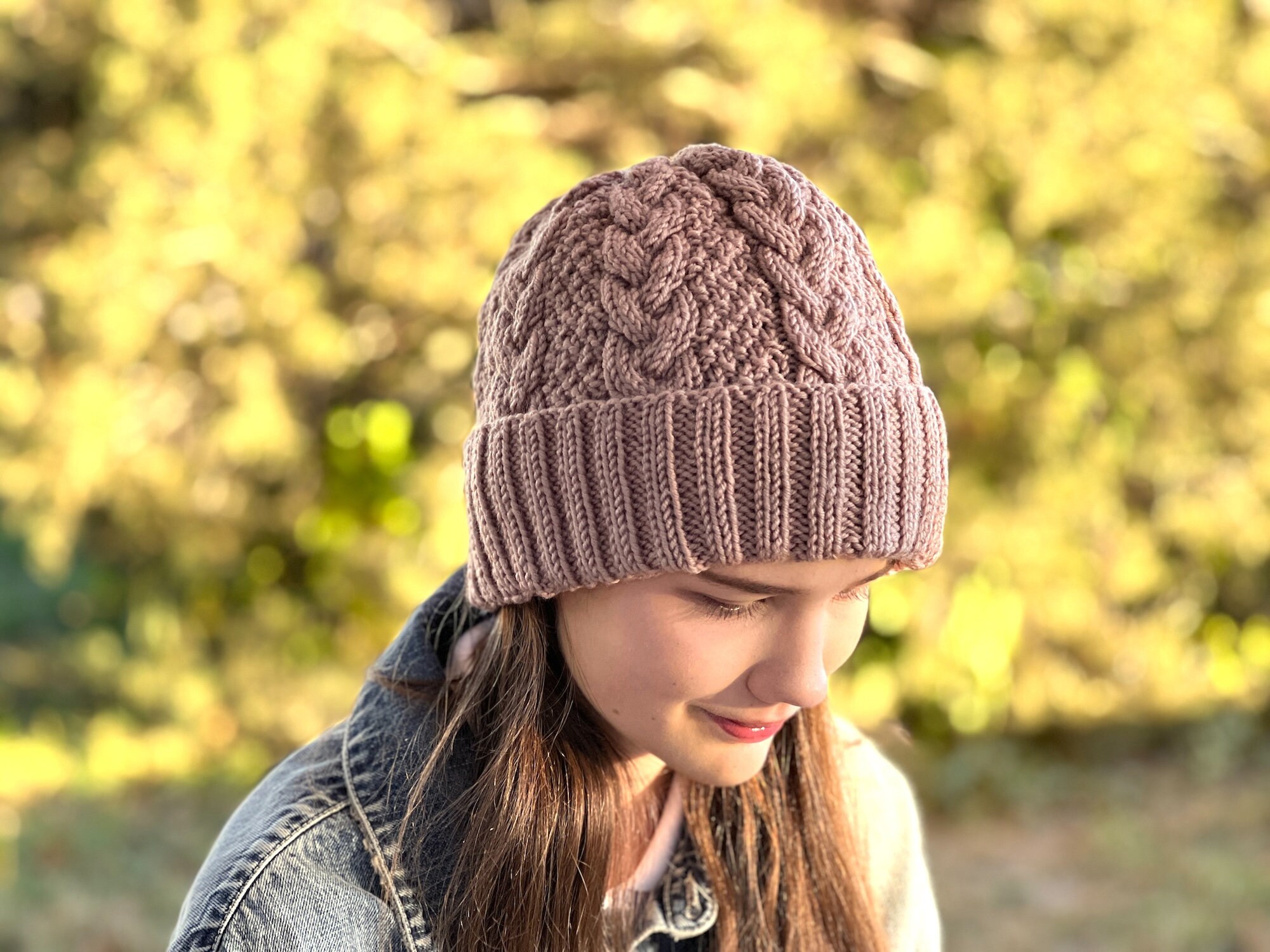 Braided Cable Hat Knitting Pattern, Slouchy Beanie Pattern, Knit Hat ...