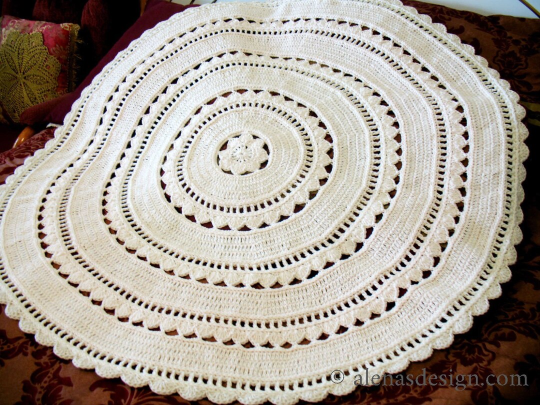 Crochet Afghan Pattern 233 Round Floral Blanket Crochet Baby Blanket