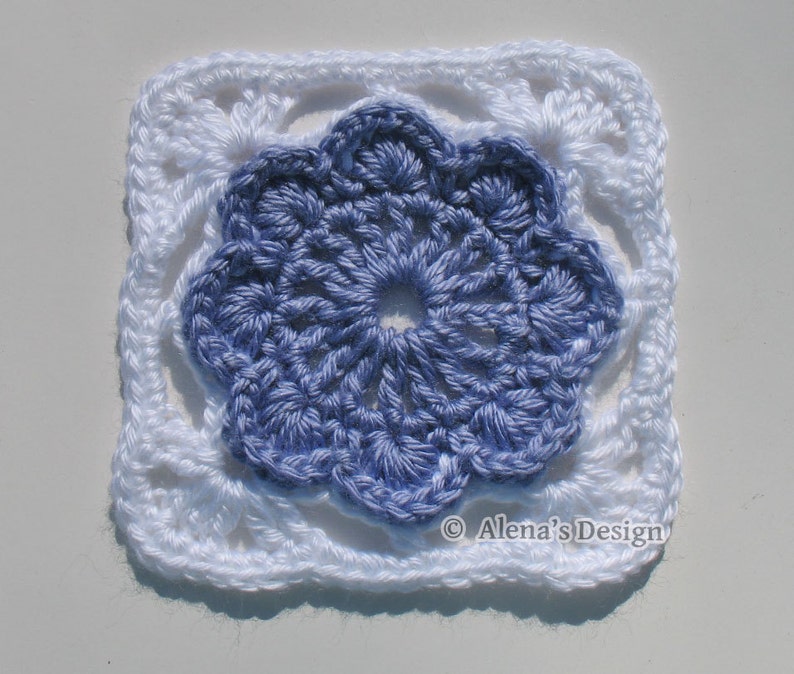 Crochet Pattern 152 Granny Square Crochet Flower Motif Crochet Afghan Block Crochet Blanket Pattern Pillow image 1