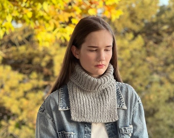 Madeline Rib Cowl Knitting Pattern 270 in sizes Small, Medium, Large to fit Children and Adults, Knitted Neck Warmer Pattern for Women, Men