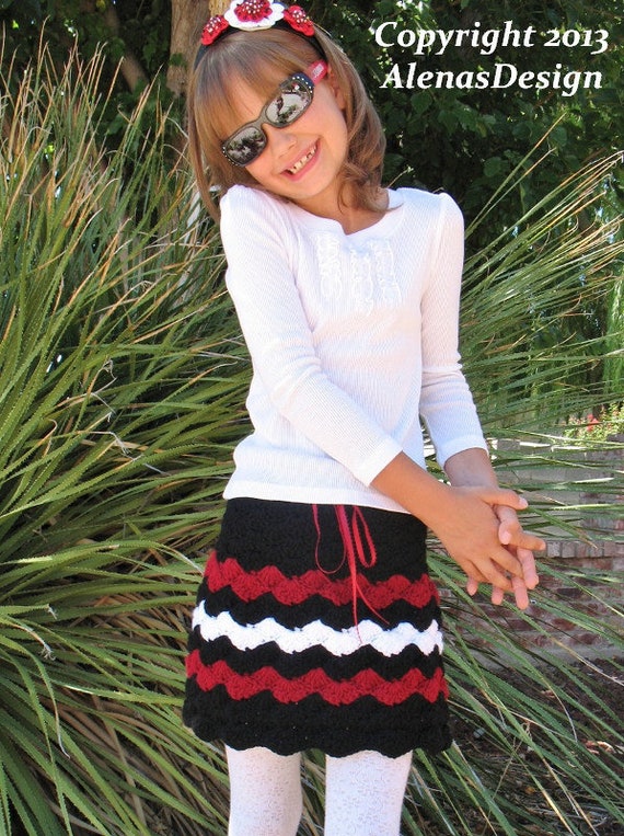 Crochet Skirt Pattern Crochet Pattern 073 Crochet Girls Striped