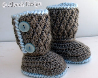 Crochet Pattern 091 Two-Button Baby Booties Baby Booties Baby Boy Baby Girl Slippers Baby Shower Crochet Patterns