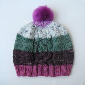 Cable Knit Hat Pattern, Cabled Hat Pattern, Slouchy Beanie Pattern ...