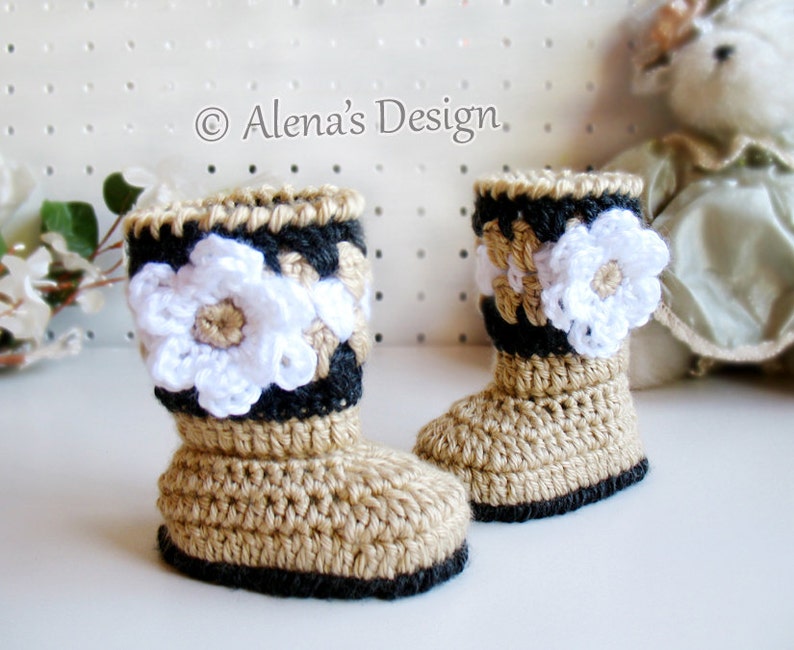 Crochet Pattern Blossom Baby Booties Cherries Booties Crochet Booties with Flower Slippers Baby Girl Baby Shower Gift Christmas Crochet
