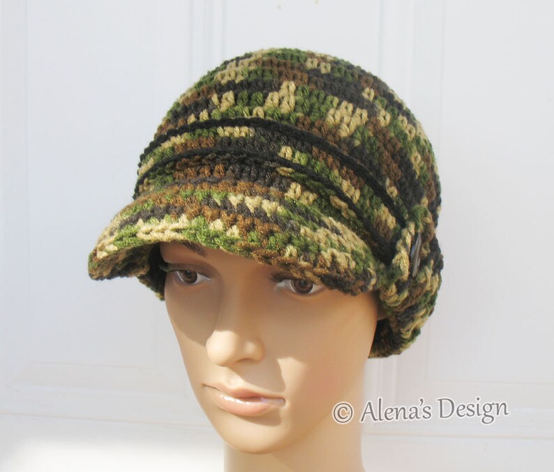 Crochet Hat Pattern Visor Beanie with Ribbed Brim Newsboy Cap Etsy