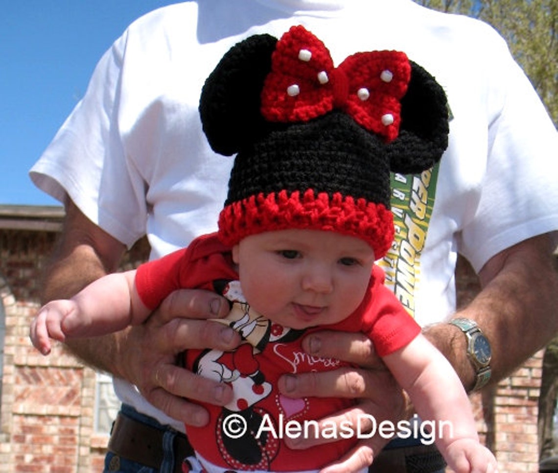 Baby Minnie Mouse Hat Crochet Pattern 098 Etsy