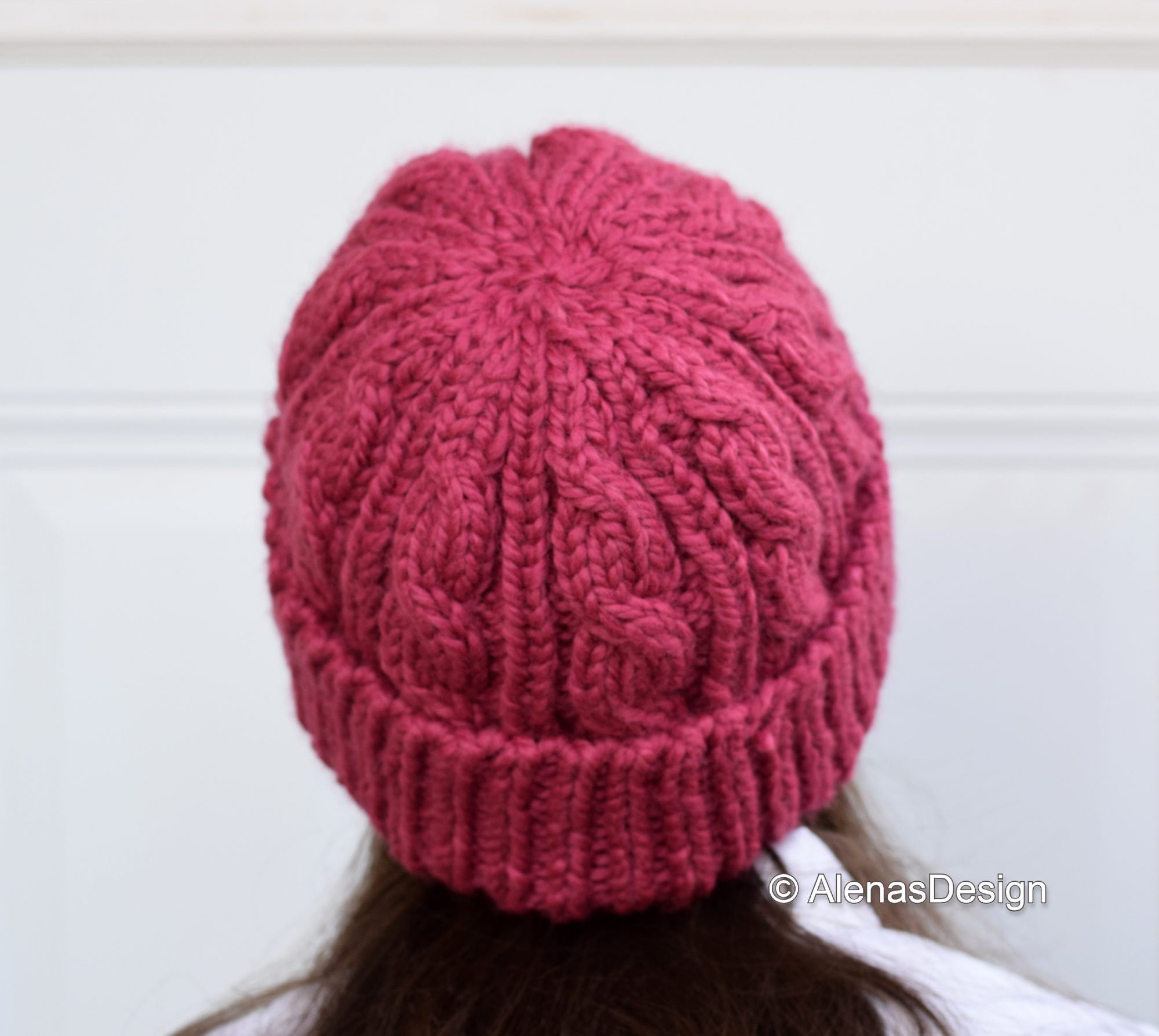 Cabled Hat Pattern, Chunky Knit Beanie Pattern, Slouchy Hat Pattern ...