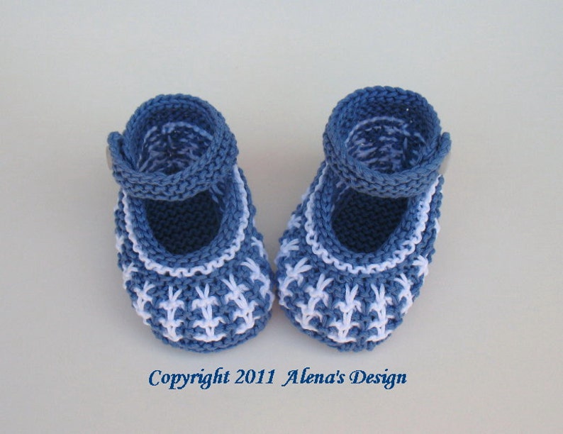 Knitting Shoe Pattern Knitting Pattern 032 Mary Jane Shoes Baby Knitting Patterns Newborn Baby Boys Baby Girls Red Blue Baby Shower image 3