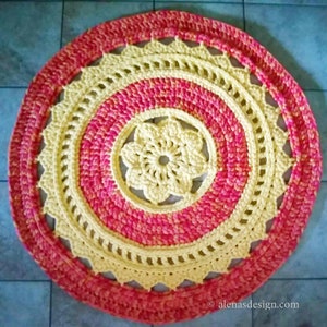 Crochet Rug Pattern 240 Crochet Doily Rug Round Floral Rug Crochet Baby Rug Play Mat Circular Rug Pattern Couch Throw Home Decor