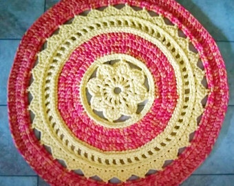 Crochet Rug Pattern 240 Crochet Doily Rug Round Floral Rug Crochet Baby Rug Play Mat Circular Rug Pattern Couch Throw Home Decor