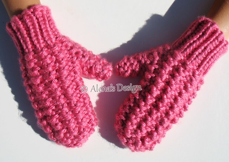 Knitting Pattern 178 Children's Mittens in four sizes Etsy