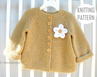 Baby Sweater Knitting Pattern, Cardigan Knitting Pattern, Knit Sweater Pattern, Toddler Buttoned Jacket, Knitting Pattern 228, Easy Pattern