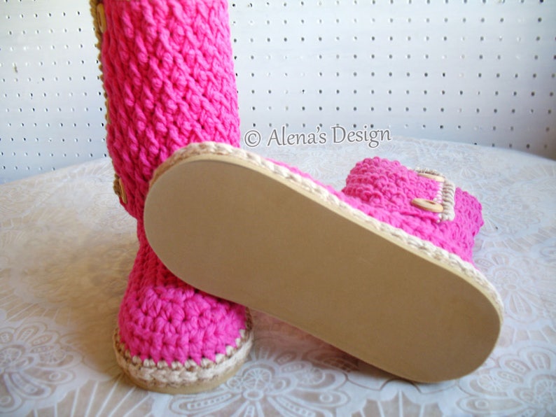 Crochet Slipper Boot Pattern, Crochet Boot Pattern, House Slipper Pattern, Buttoned Women's Boots, Crochet Pattern 137 image 5