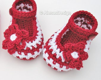Crochet Pattern 076 | Mary Jane Shoes | Jack & Jackie Baby Shoes