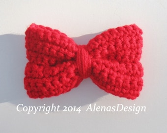 Crochet Pattern 103 -  Crochet Bows in two sizes Baby Girl Ladies Women  Red Minnie Bow Hat Headband Purse Hair Clip Boys Bow Tie Christmas