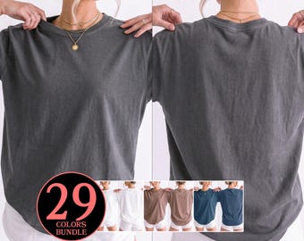 Comfort Colors C1717 Front & Back Mockup Bundle Women: Female C 1717 Mockups