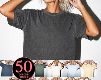 Female Model Comfort Colors 1717 Mockup Bundle: Trendy Oversized Boxy Fit