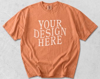 Comfort Colors 1717 Melon Flat Lay Mockup: CC1717 Template, C1717 Mockups